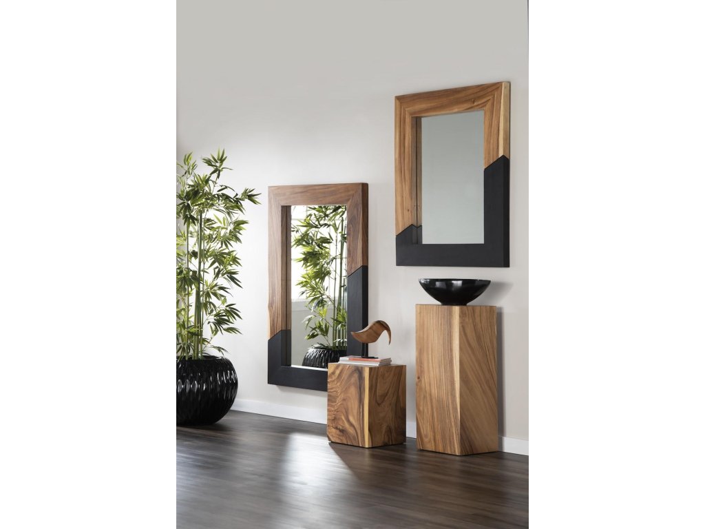Geometry Wood Mirror, Natural, Black - image 3