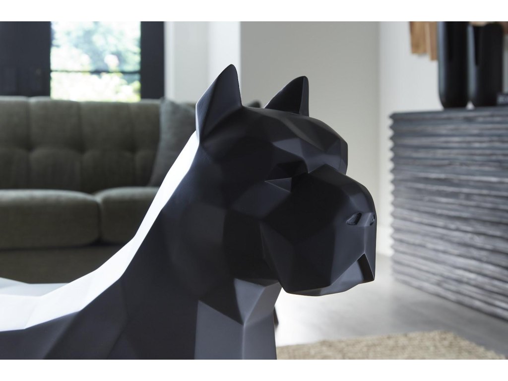 Pitbull Facet Sculpture, Matte Black - image 3