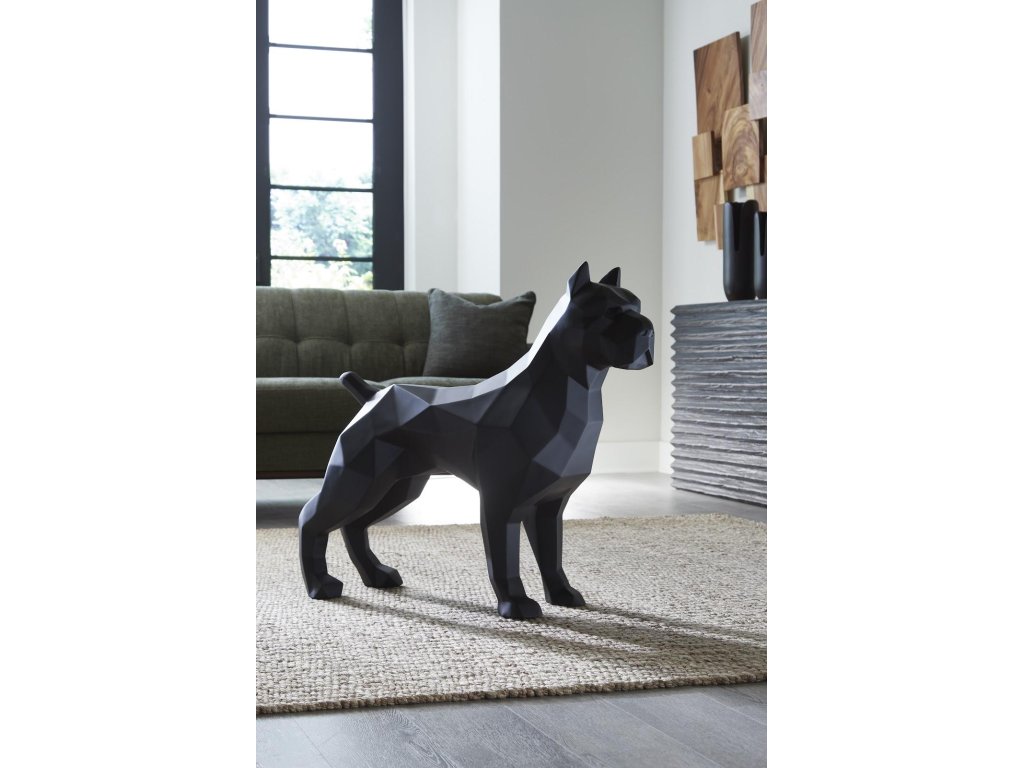 Pitbull Facet Sculpture, Matte Black - image 4