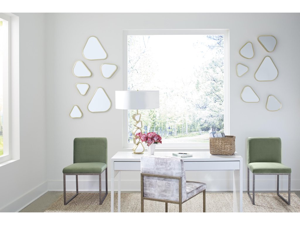 Frozen Dining Chair, Green Velvet Fabric, Industrial Brass Metal Frame - image 4