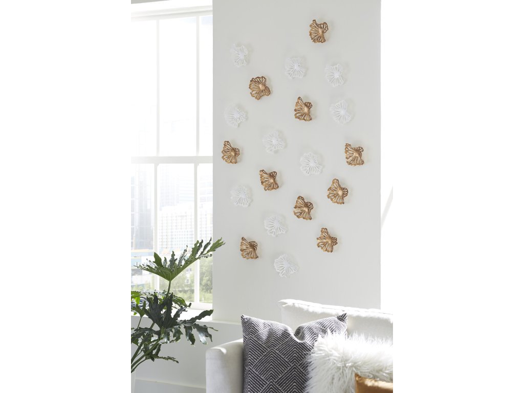 Flower Wall Art, Mini, White, Metal - image 4