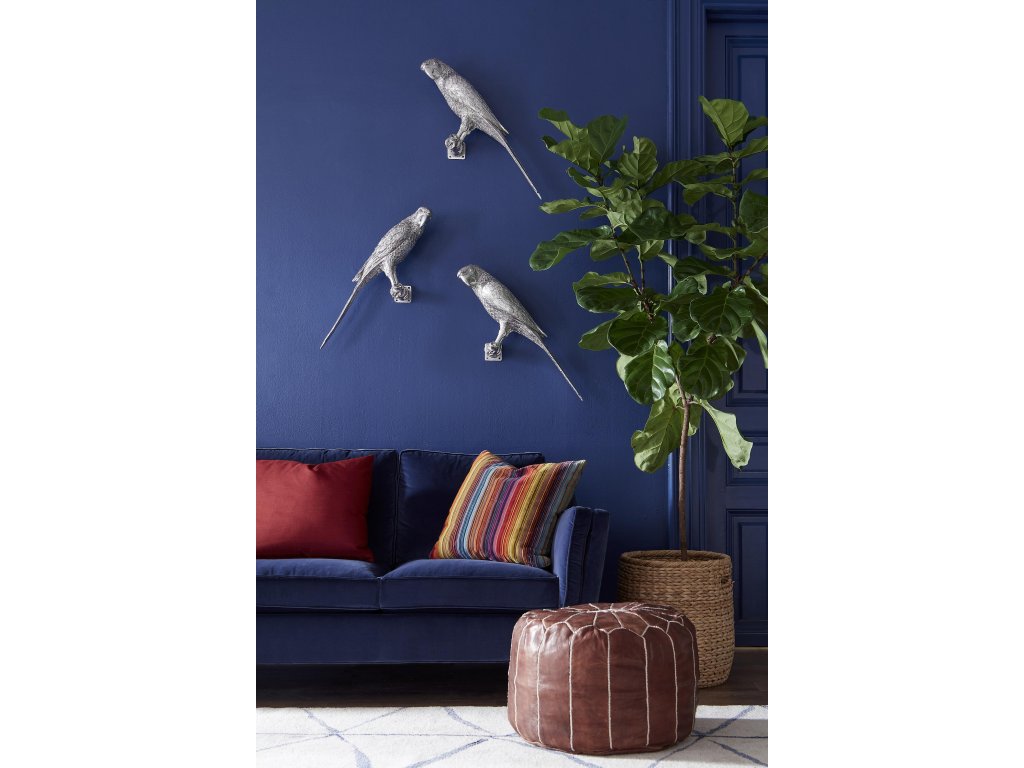 Parrot Looking Left Wall Art, Resin, Silver Leaf - image 7