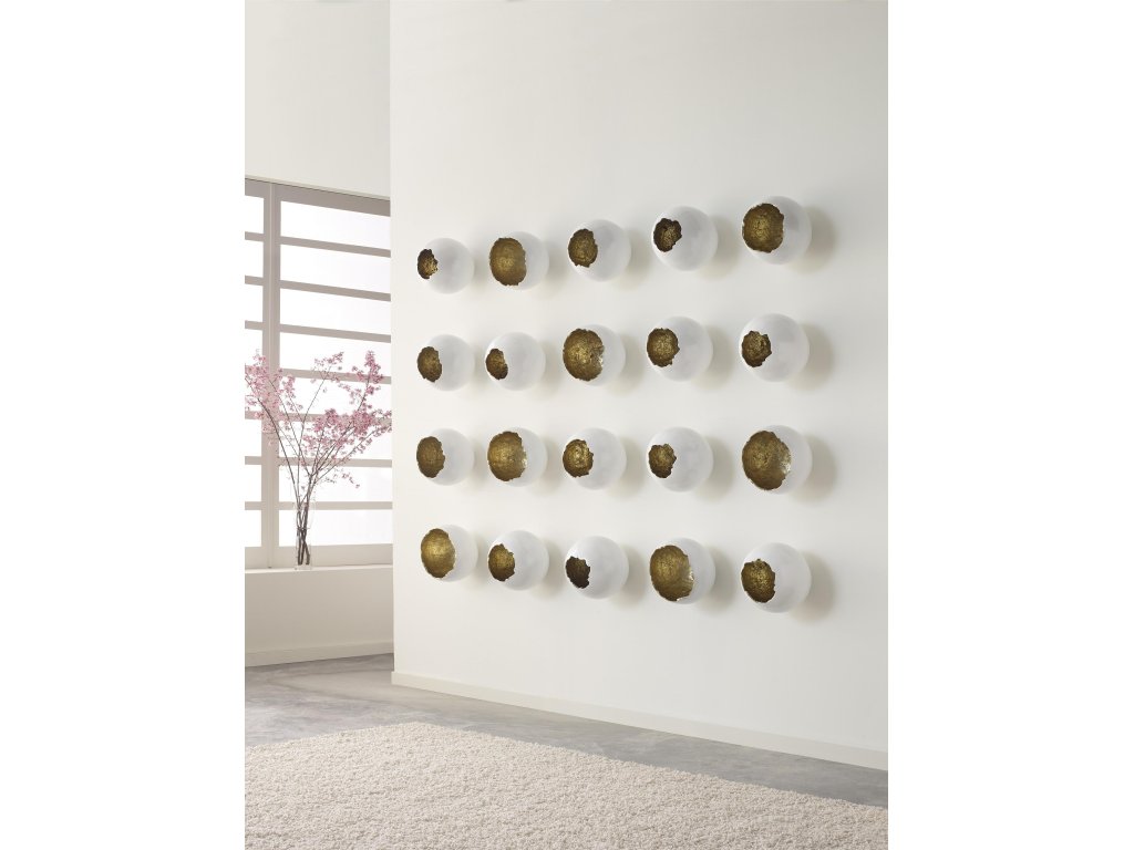 Broken Egg Wall Art, White and Gold Leaf, Set of 4 - image 4