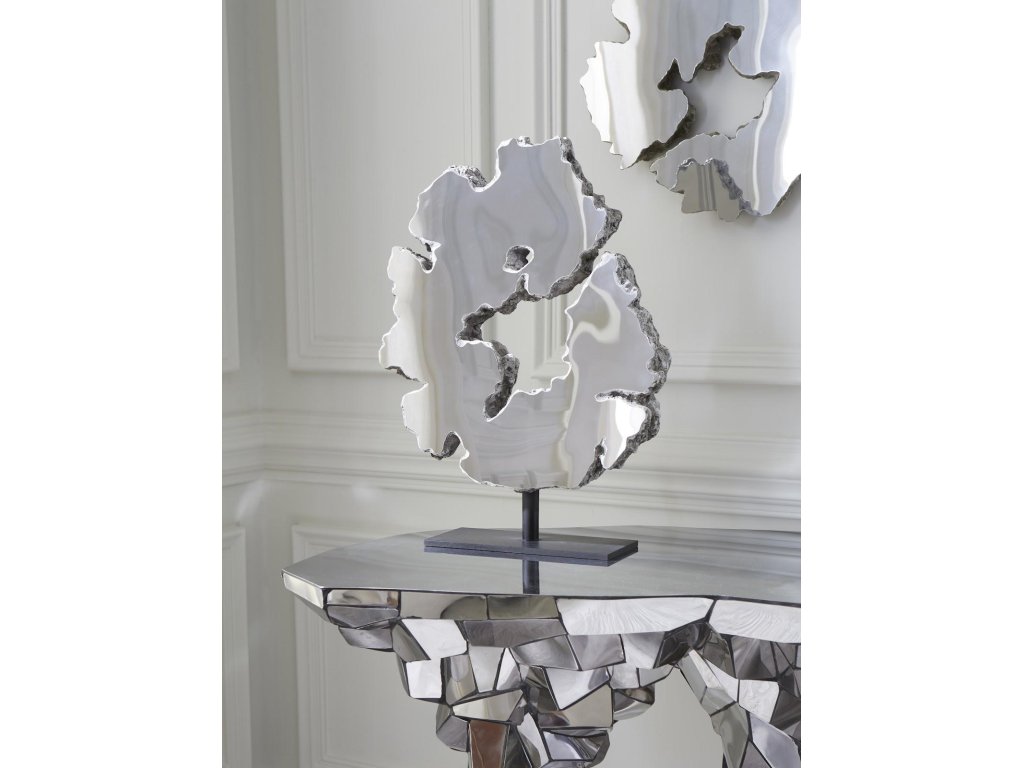 Lava Slice Sculpture on Stand, Resin, Stainless Steel - image 6