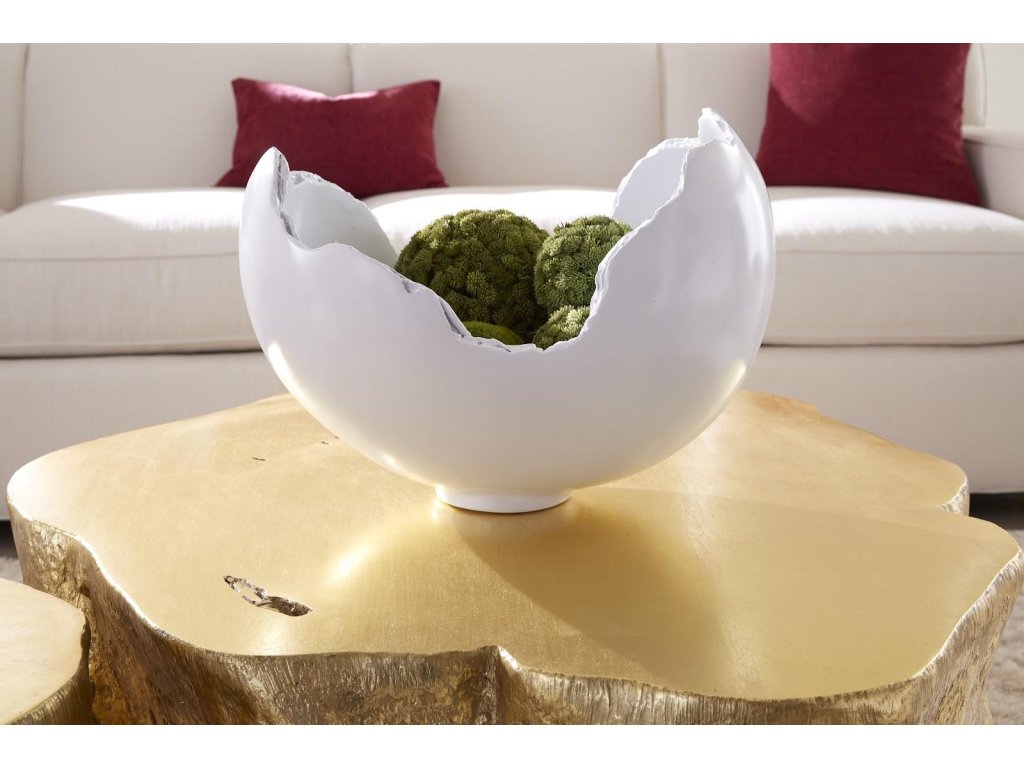 Burled Bowl, Glossy White - image 4