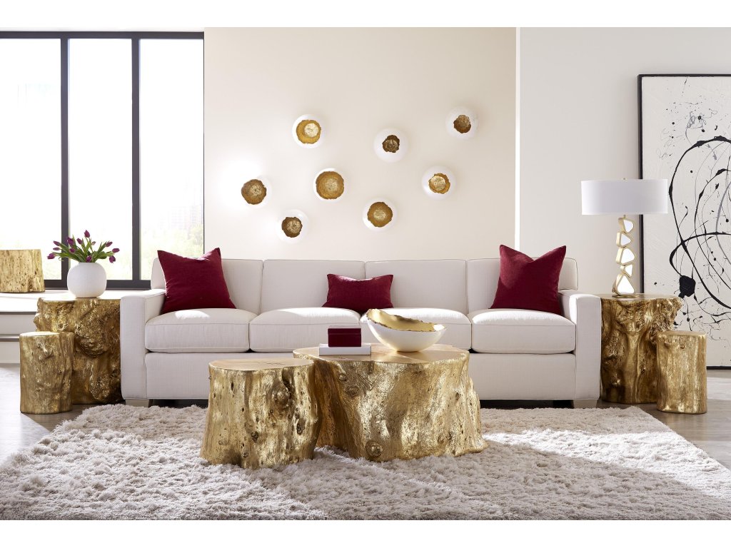 Log Coffee Table, Gold Leaf - image 6