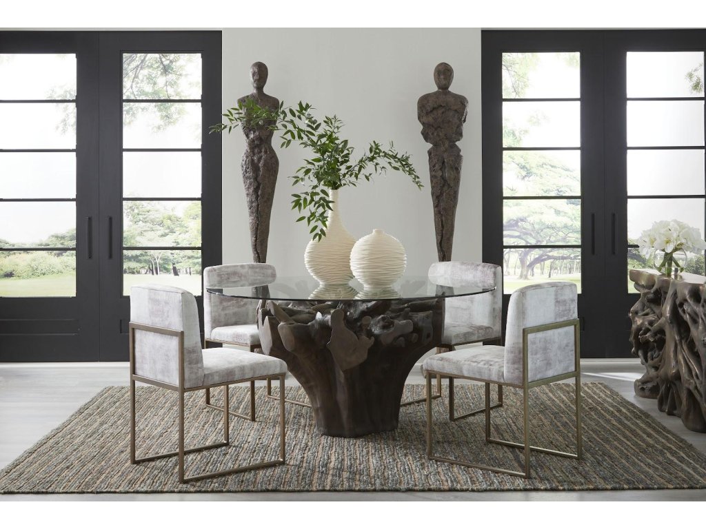 Cast Root Dining Table Base, With Glass, Small, Bronze - image 4