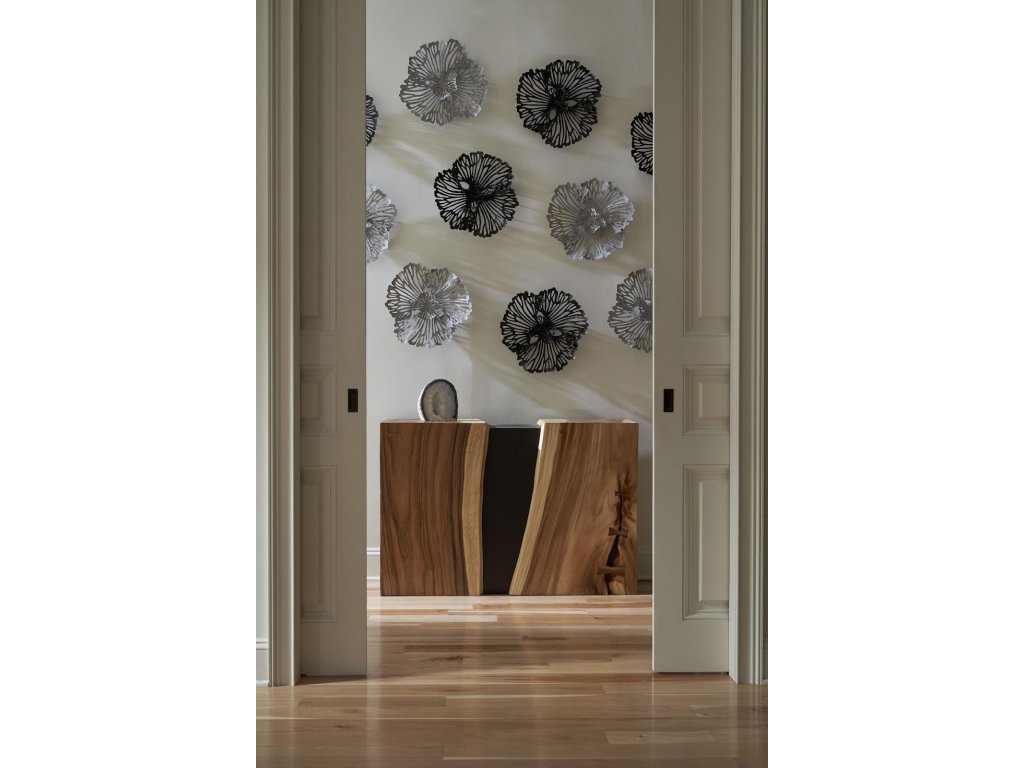 Flower Wall Art, Extra Small, Gray, Metal - image 4