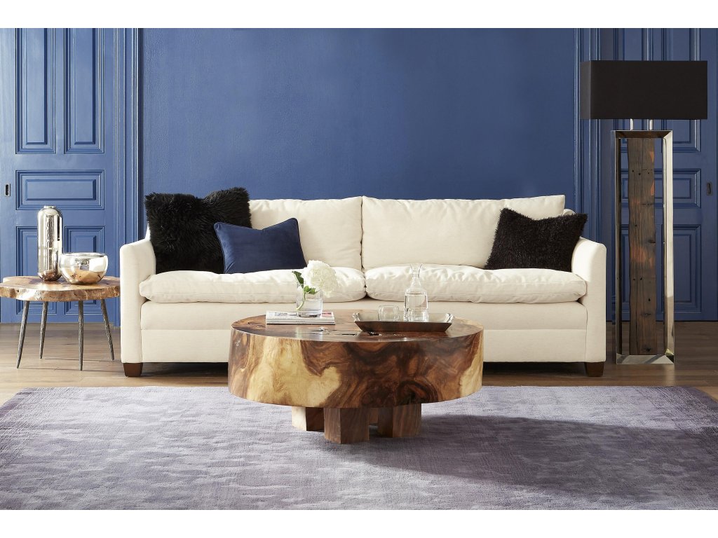 Burled Coffee Table, Black Metal Legs, Large - image 5