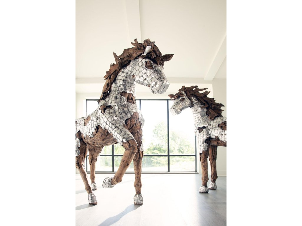 Mustang Horse Armored Sculpture, Galloping - image 5