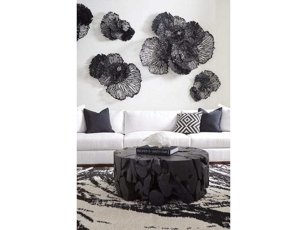 Flower Wall Art, Medium, Black, Metal - image 5
