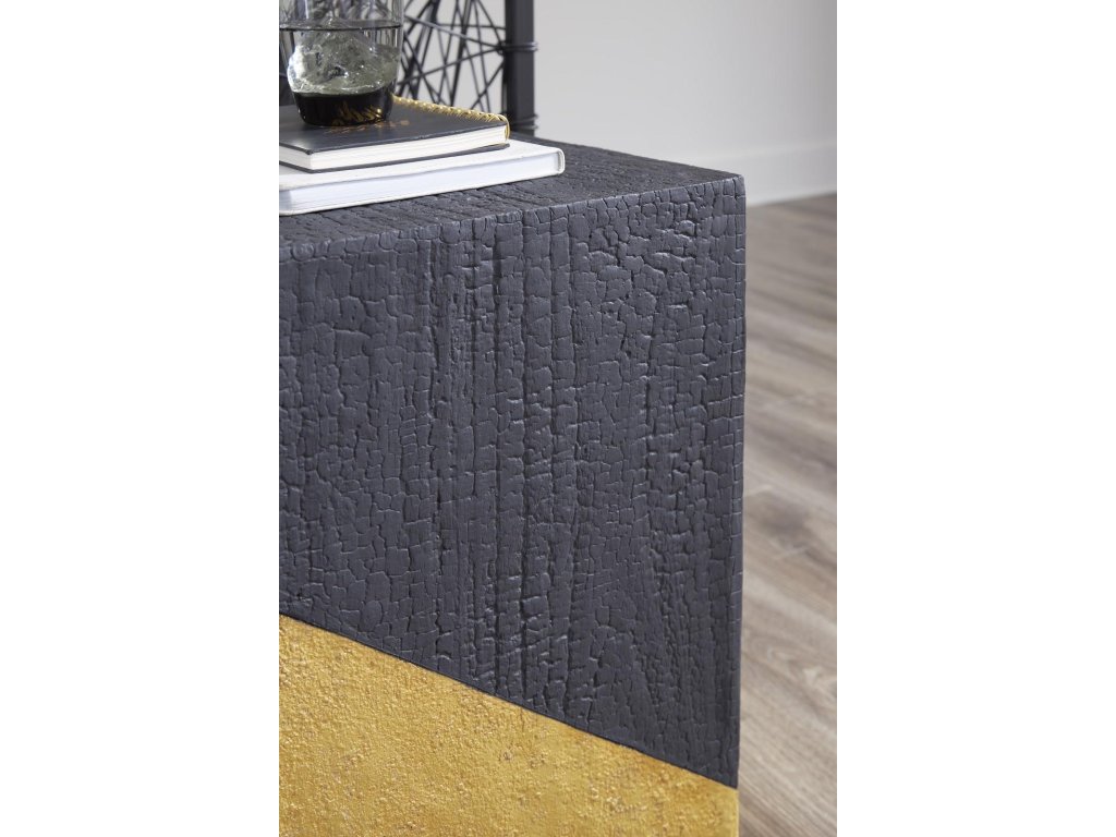 Scorched Side Table, Black and Gold Leaf - image 4