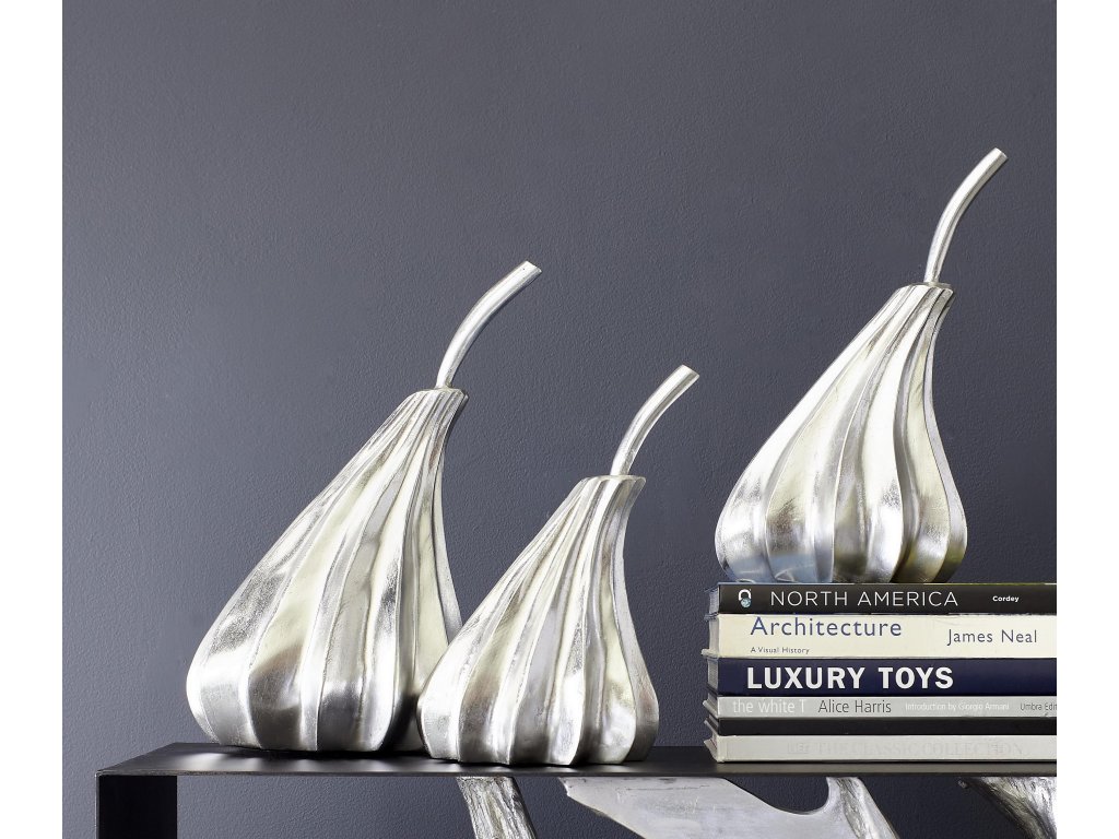 Hand Dipped Pears Set of 3, Silver Leaf - image 3
