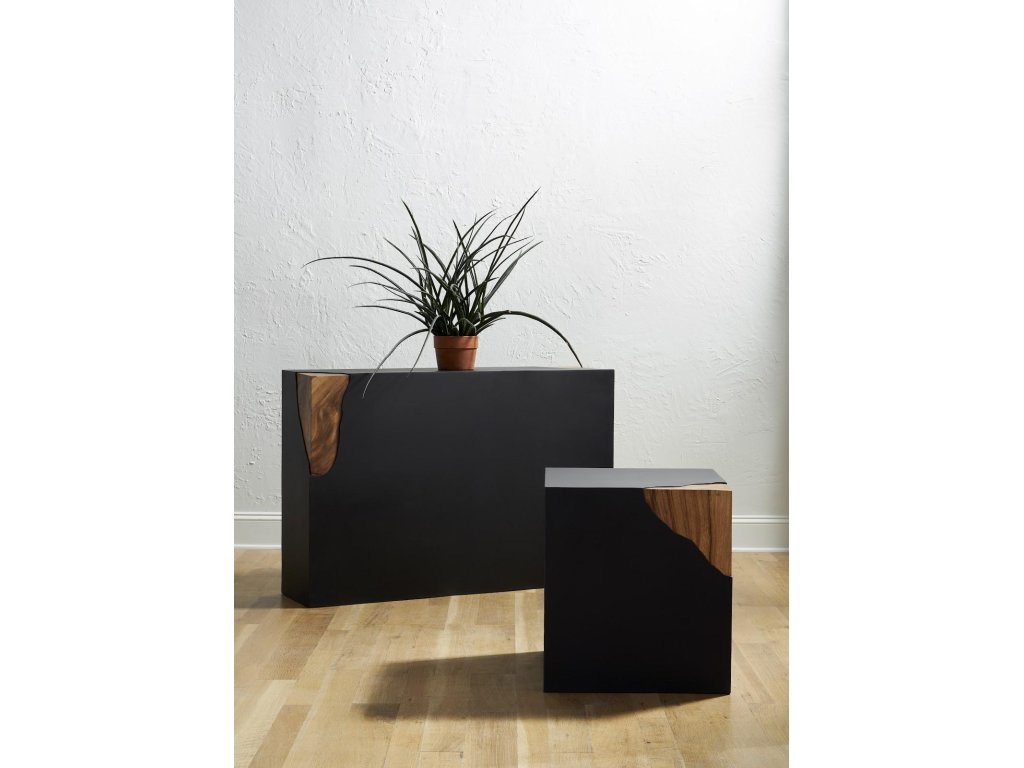 Cornered Console Table, Natural, Iron - image 3