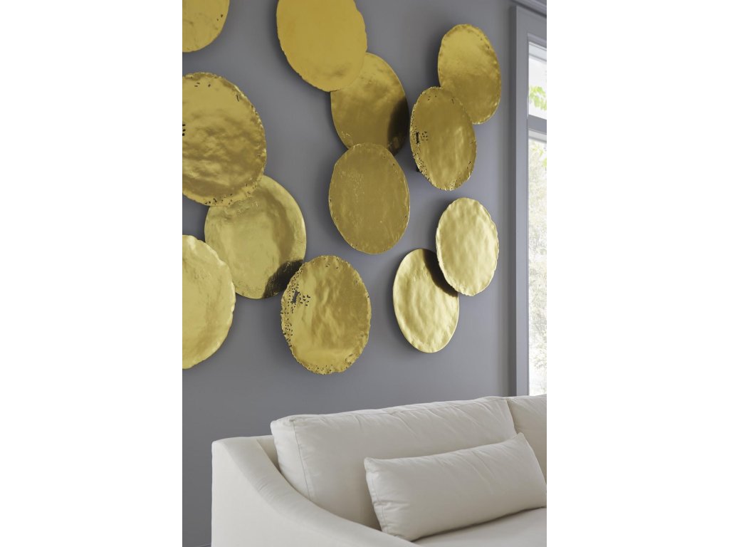 Cast Oil Drum Wall Discs, Gold Leaf, Set of 4 - image 6