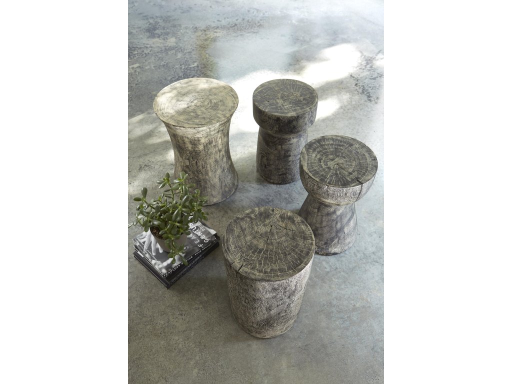 Curved Wood Stool, Thick , Gray Stone, Gray Stone - image 3