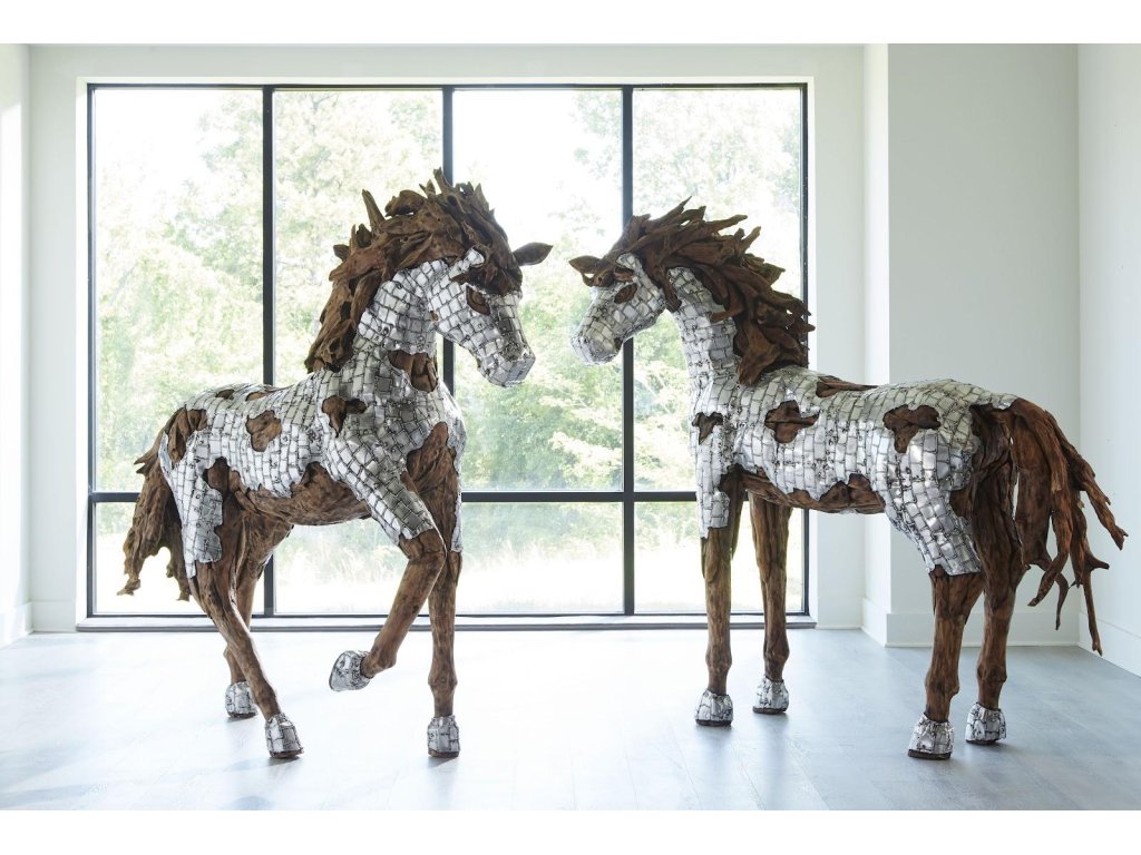 Mustang Horse Armored Sculpture, Galloping - image 4