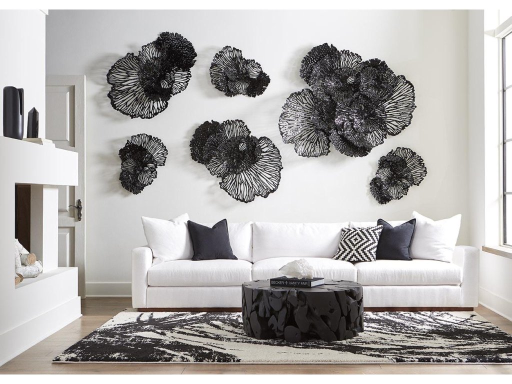 Flower Wall Art, Small, Black, Metal - image 5
