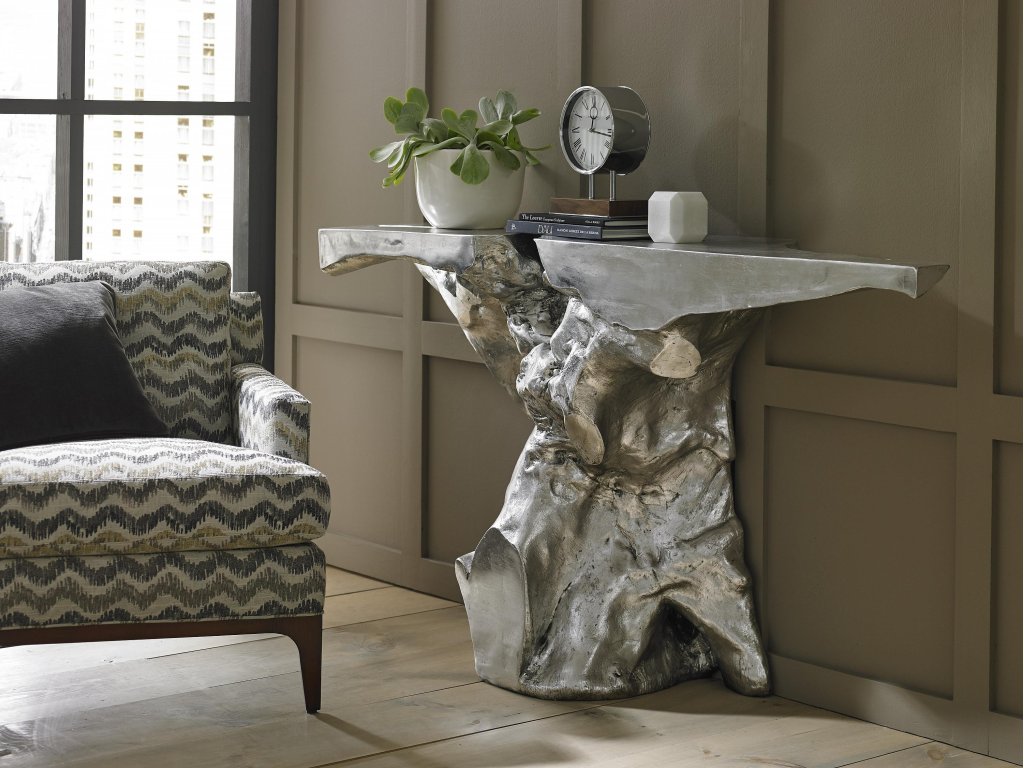 Crown Console Table, Silver Leaf - image 3