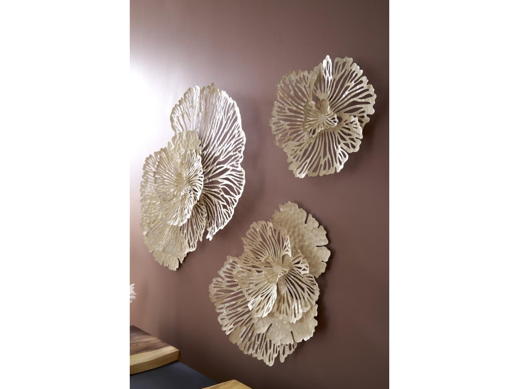 Flower Wall Art, Small, Ivory, Metal - image 7