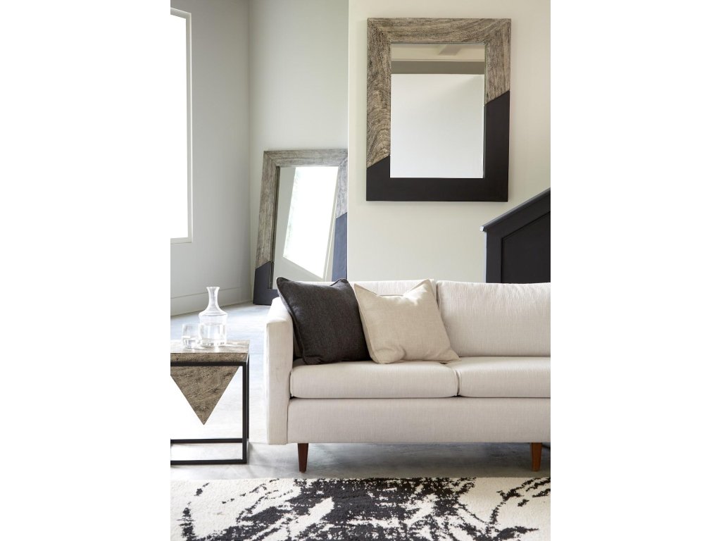Geometry Wood Mirror, Gray Stone, Black - image 4