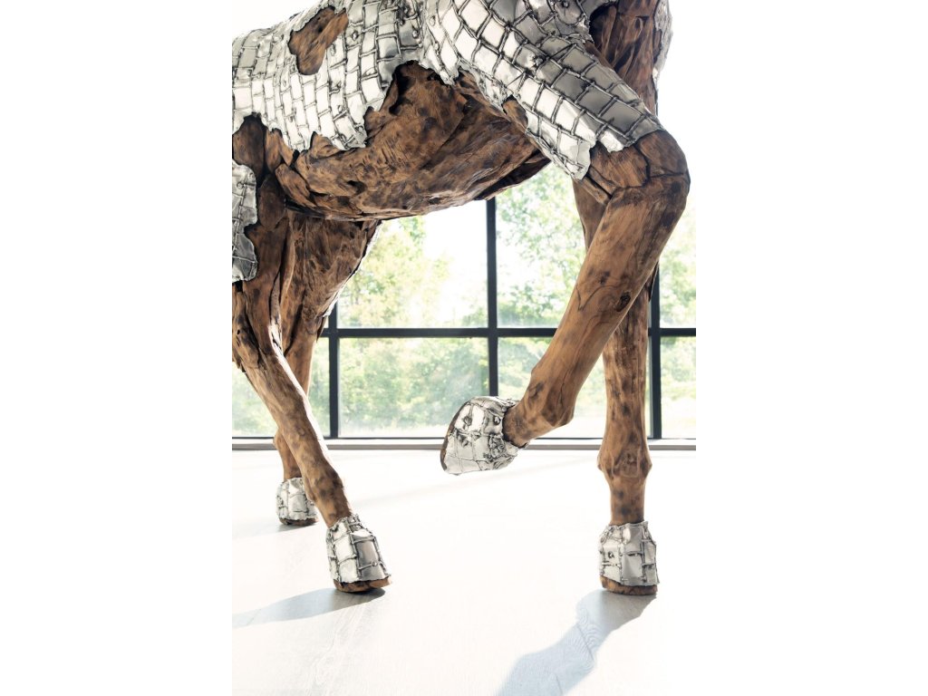 Mustang Horse Armored Sculpture, Galloping - image 3