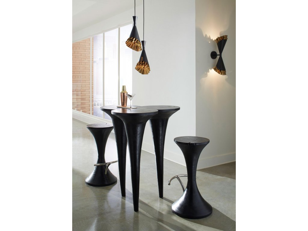 Ruffle Pendant Lamp, Black/Brass - image 4