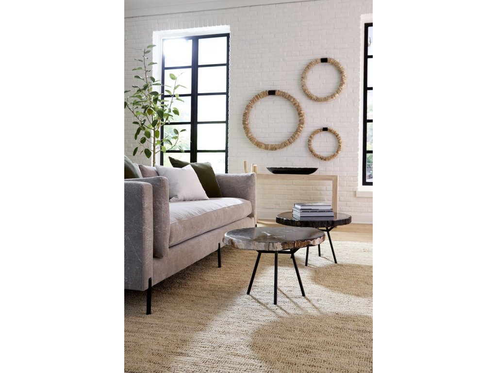 Petrified Coffee Table, Round, Metal Black Base - image 3