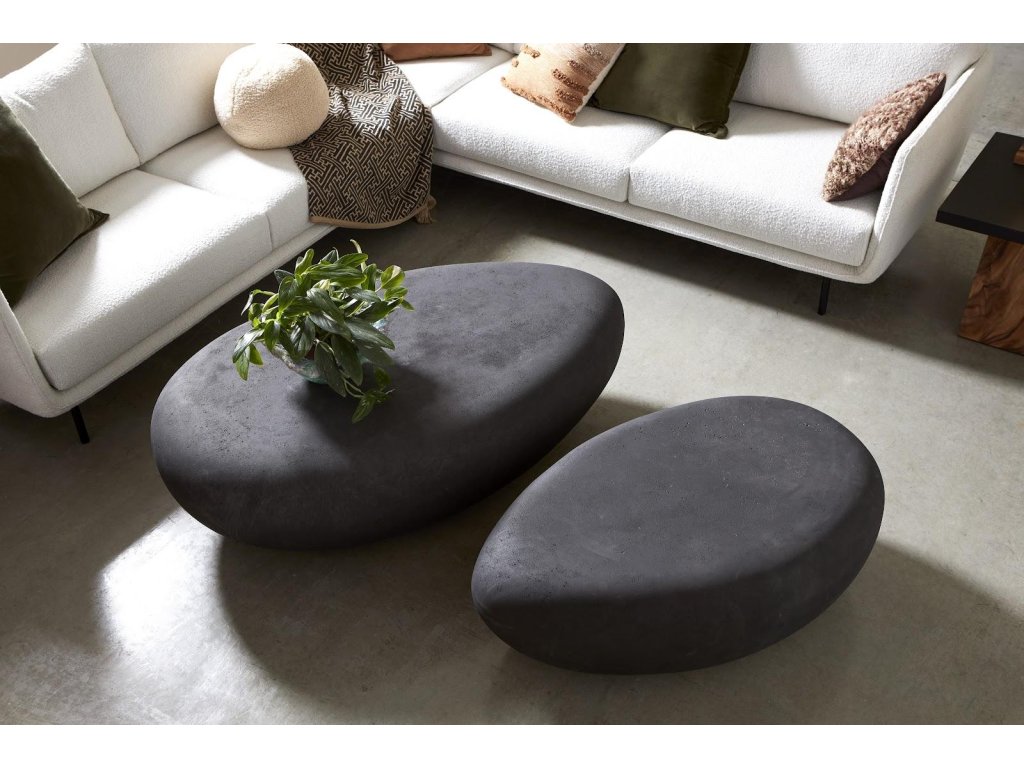 River Stone Coffee Table, Charcoal Stone, Small - image 7