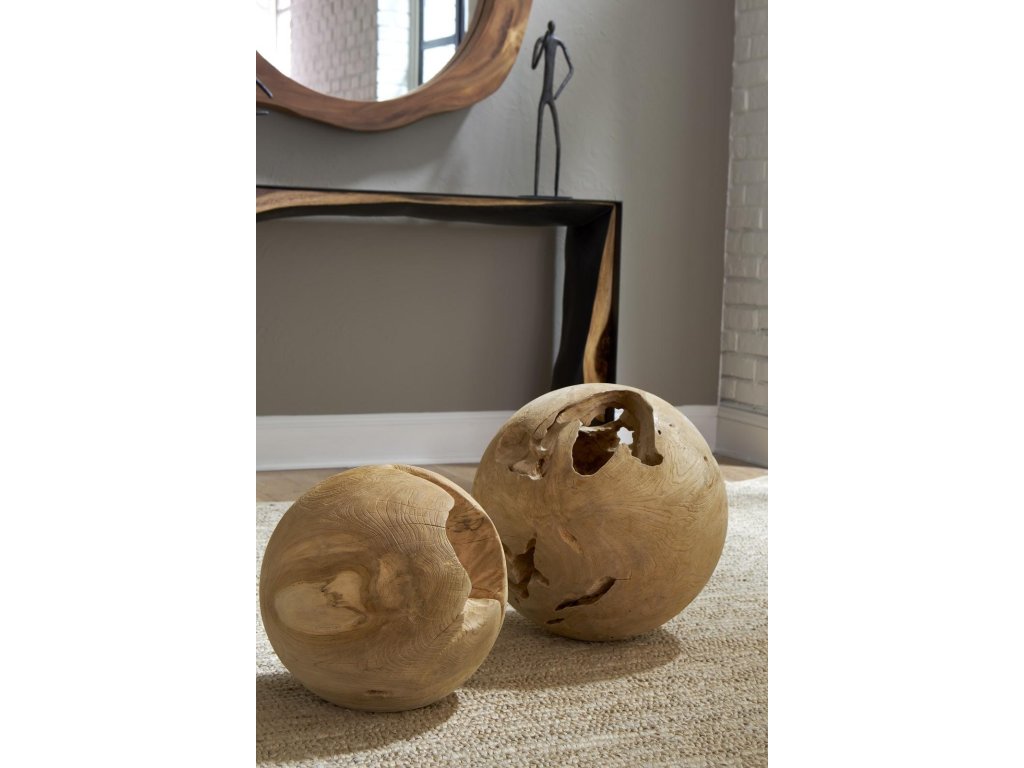 Teak Wood Ball, Small, Bleached - image 3