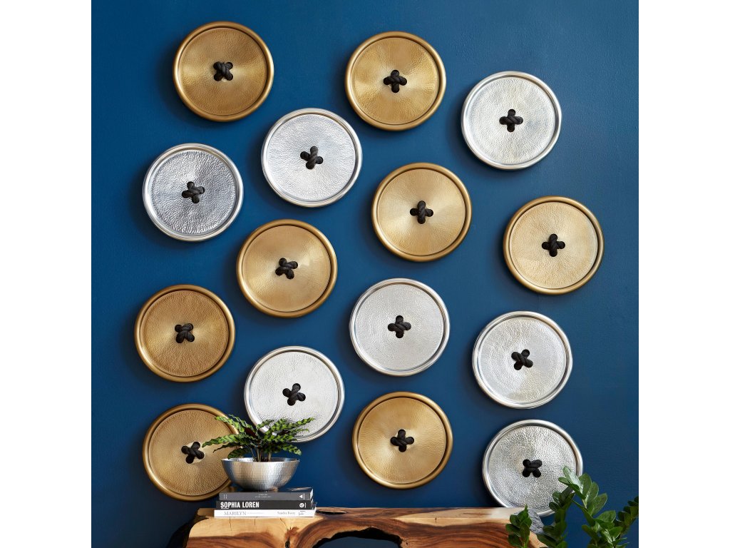 Button Wall Tile, Hammered Metal, Brass Finish - image 6
