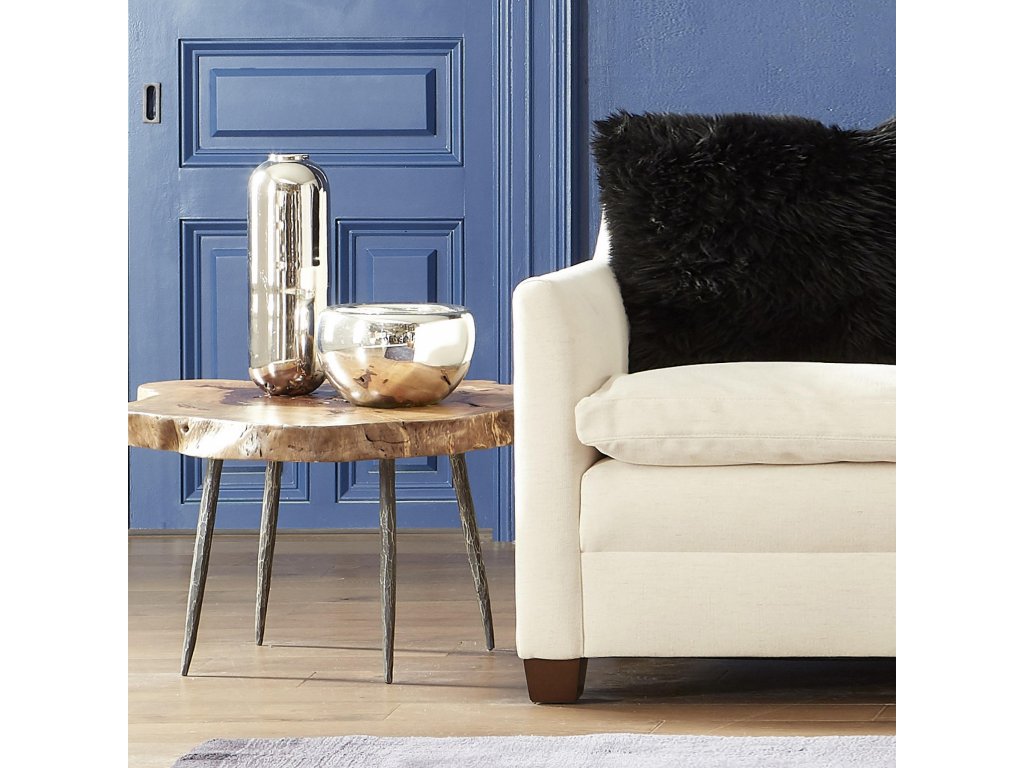 Burled Coffee Table, Black Metal Legs, Large - image 6