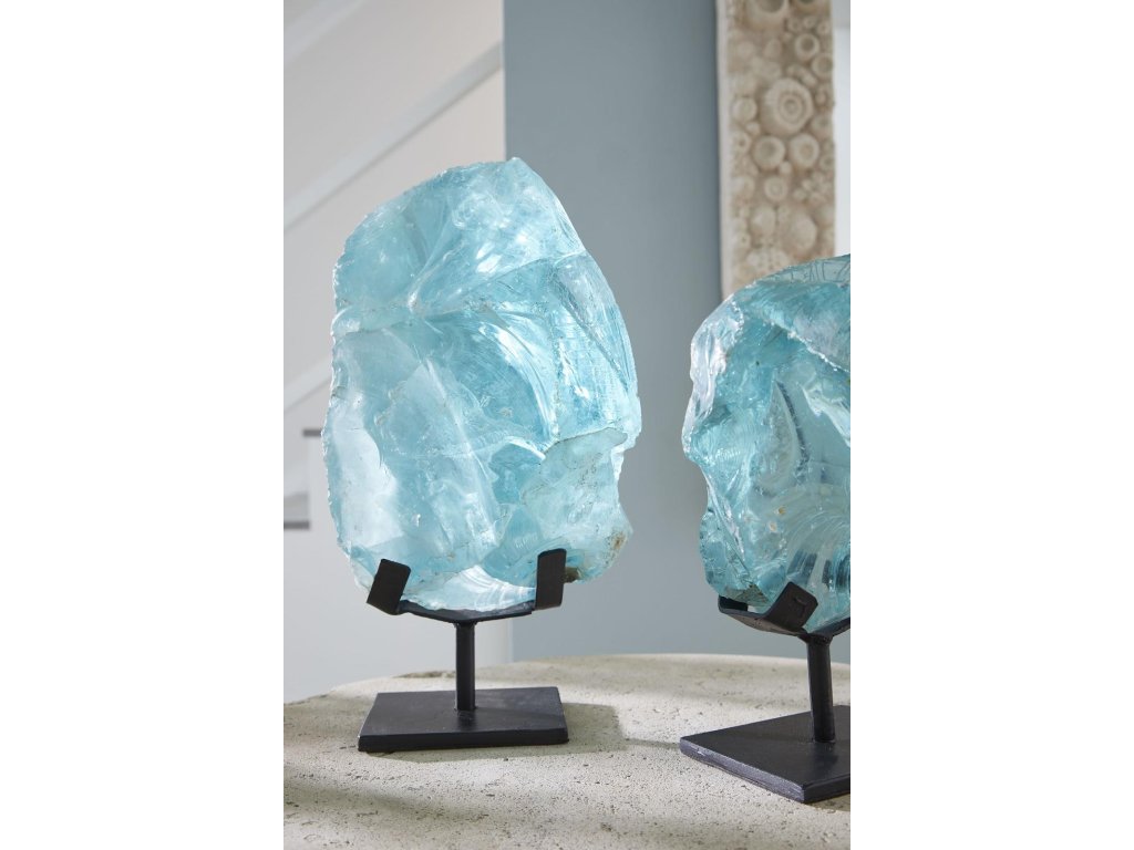 Refractory Glass Sculpture, Blue, On Base - image 3