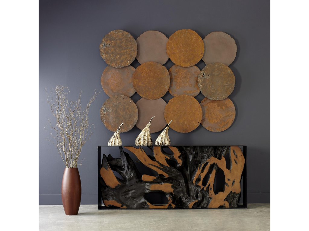 Cast Root Metal Framed Console Table, Resin, Brown - image 4