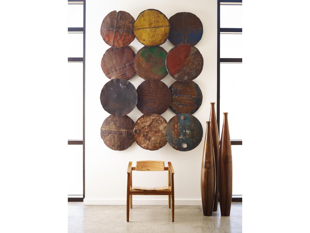 Reclaimed Oil Drum Wall Disc, Individual Pieces, Assorted Colors and Depths - image 6