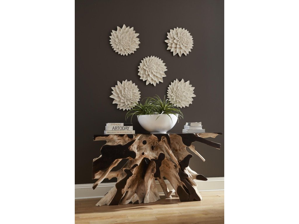 Dahlia Flower Wall Art, White Stone - image 5