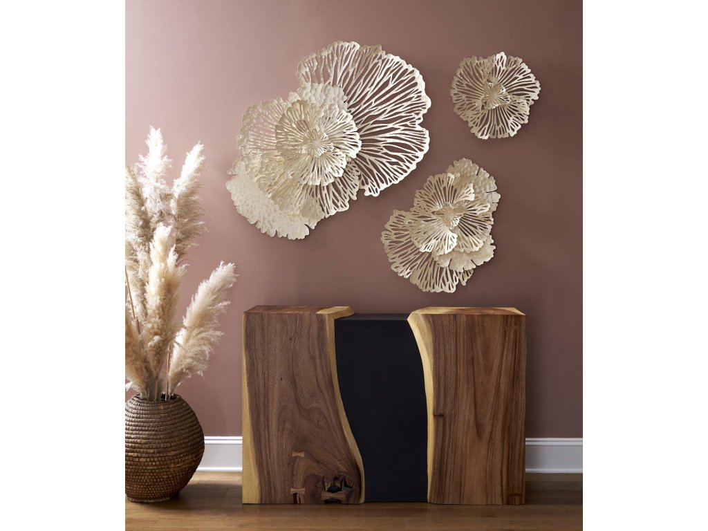 Flower Wall Art, Small, Ivory, Metal - image 8