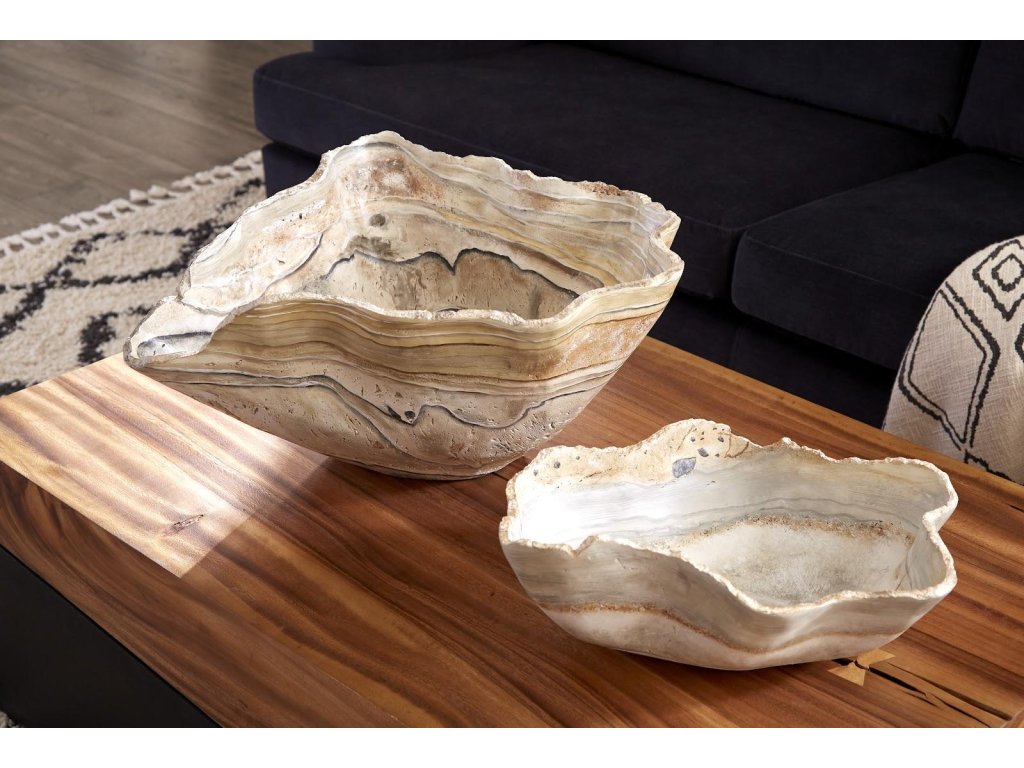 Cast Onyx Bowl, Faux Finish, Large - image 5