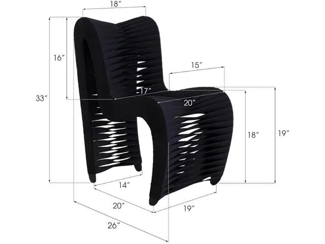 Seat Belt Dining Chair, Black/Black - Alternative View