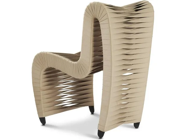 Seat Belt Dining Chair, Beige/Beige - Alternative View
