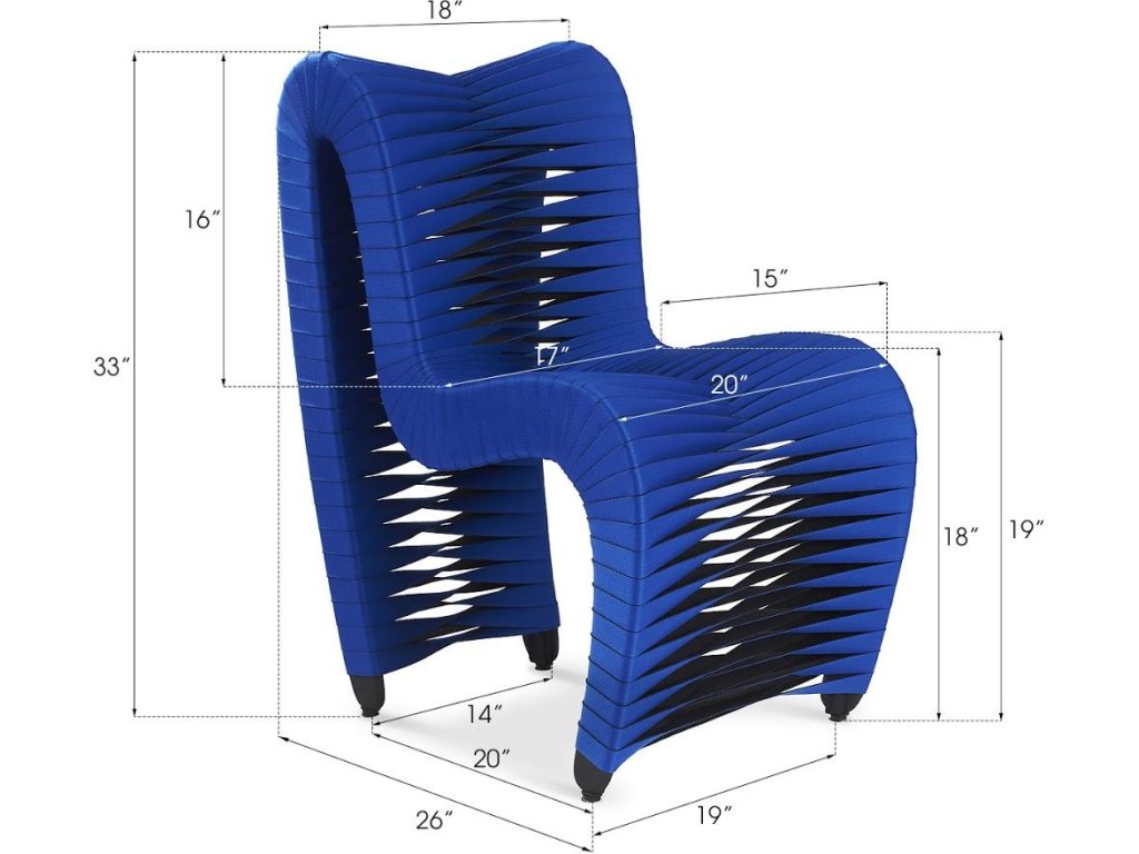 Seat Belt Dining Chair, Blue/Black - image 4