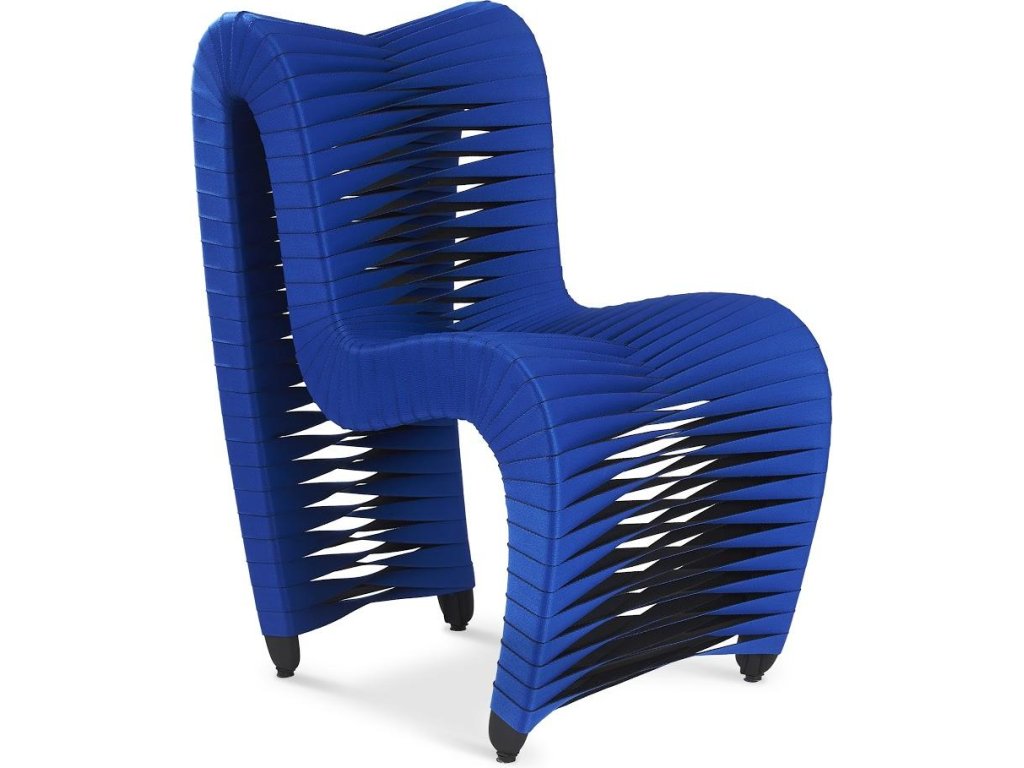 Seat Belt Dining Chair, Blue/Black - main image