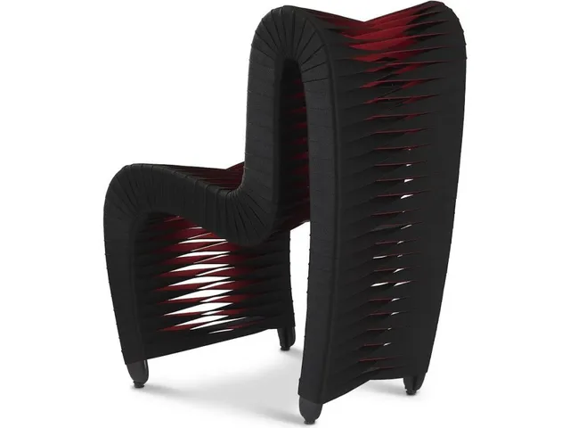 Seat Belt Dining Chair, Black/Red - Alternative View