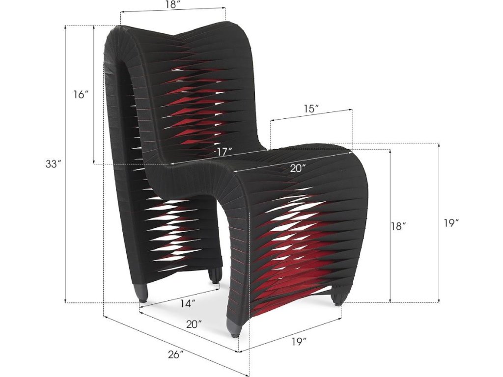 Seat Belt Dining Chair, Black/Red - image 4