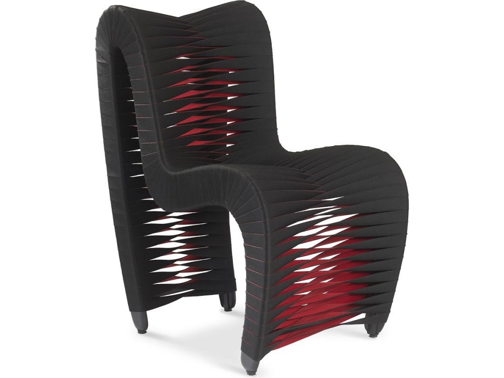 Seat Belt Dining Chair, Black/Red - main image