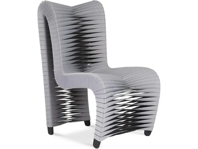 Seat Belt Dining Chair, High Back Gray/Black