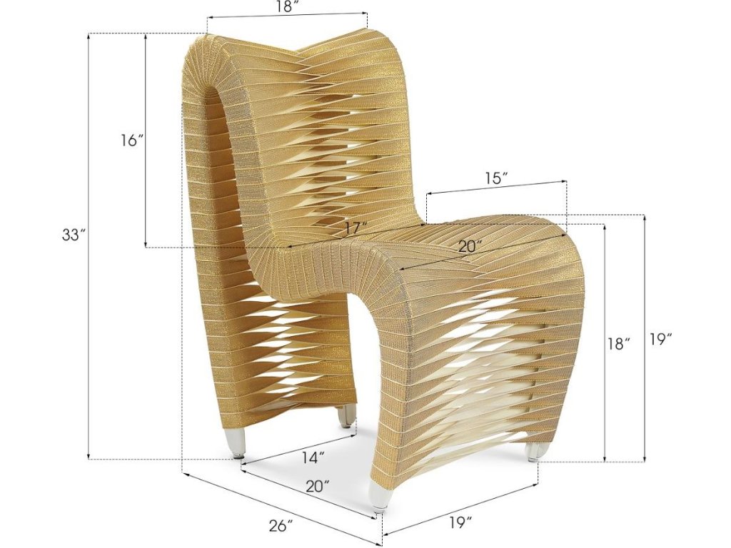 Seat Belt Dining Chair, Gold, Metallic - image 5