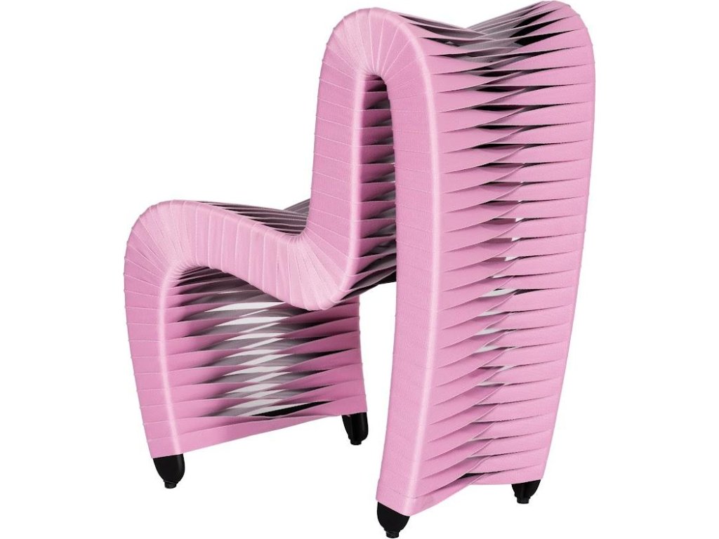 Seat Belt Dining Chair, Pink/White - image 1
