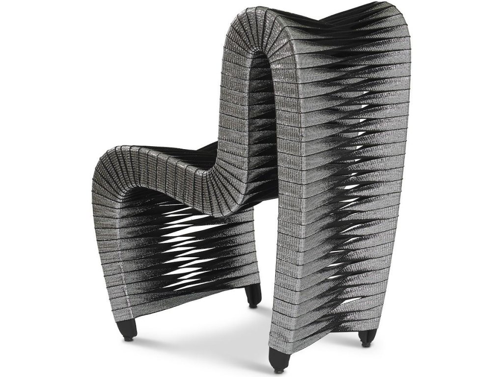 Seat Belt Dining Chair, Silver, Metallic - image 1