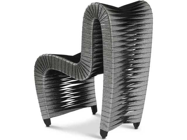 Seat Belt Dining Chair, Silver, Metallic - Alternative View